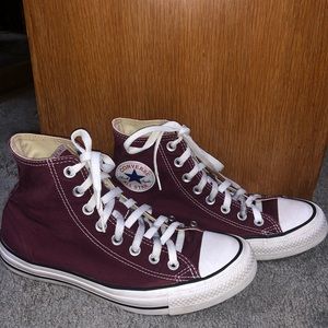 Burgundy High Top Converse